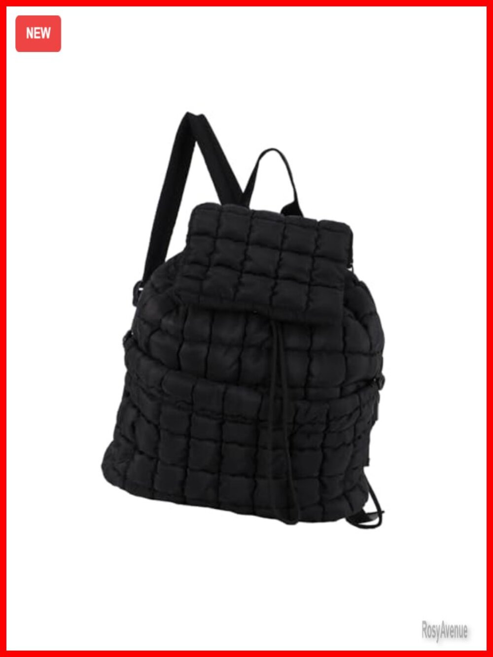 Quilted Puffer Backpack, Drawstring Gym Bag Travel Sports Lightweight